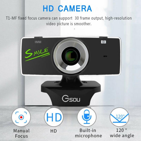 B01 Webcam HD Microfono integrato Videocamera Web intelligente Videocamera live per streaming USB con cancellazione del rumore