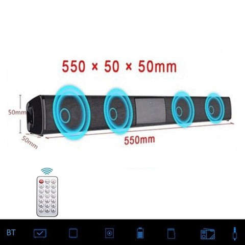 Barre de son TV de 20 W haut-parleur Bluetooth Radio FM système Home cinéma caisson de basses sans fil portable basse MP3 Boombox musicale pour Xiaomi