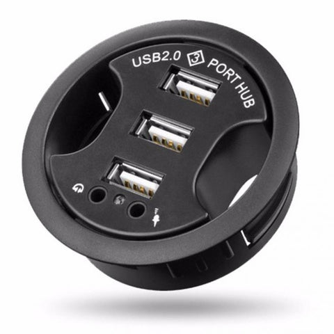 Hub USB 2.0 a 3 porte con jack audio e microfono da 3,5 mm