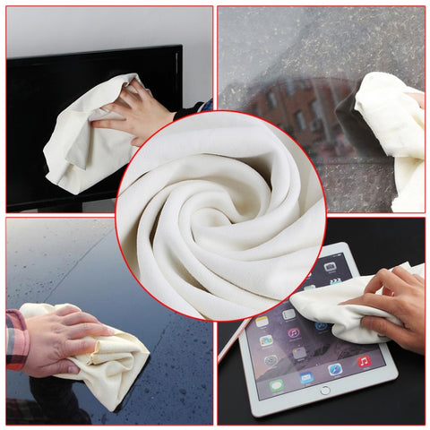 Asciugamani per la pulizia dell'auto in pelle di camoscio naturale, panno per asciugare, Chiffon de lavage