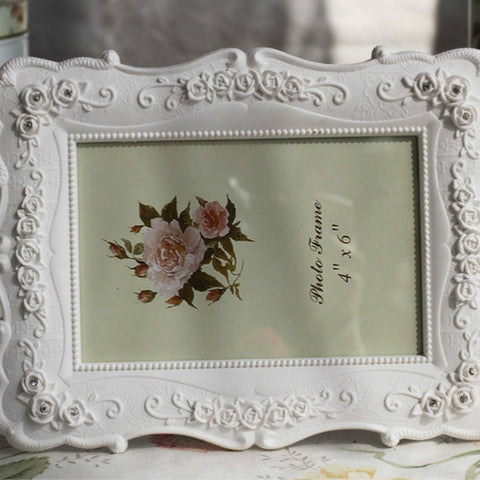 Decorazione per la casa Decorazione per cornice intagliata in rosa in stile pastorale, Carved Picture Frame