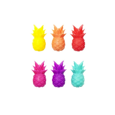5 set di bicchieri da vino en silicone pour ananas, distinctifs pour contrassegni a forma di frutta per feste, Ananas