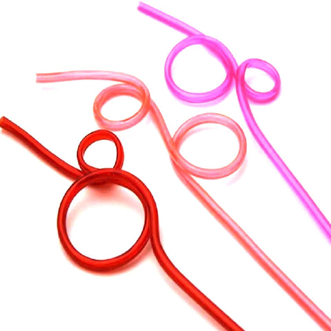 10 cannucce courbe en plastica creative, consegna en stile colore casuale, Pailles courbées en plastique