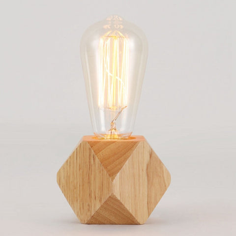 Decorazione in legno massello Luce notturna a LED Lampada da comodino moderna e minimalista per camera da letto calda Lampada da tavolo piccola senza lampadine a LED, spina europea