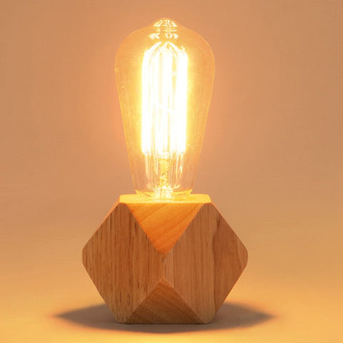 Decorazione in legno massello Luce notturna a LED Lampada da comodino moderna e minimalista per camera da letto calda Lampada da tavolo piccola senza lampadine a LED, spina europea