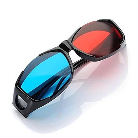 Occhiali 3D Rossi Blu Occhiali de visione 3D con cornice anaglifi per giochi Stereo Film Occhiali dimensionali Occhiali in plastica, Red Blue