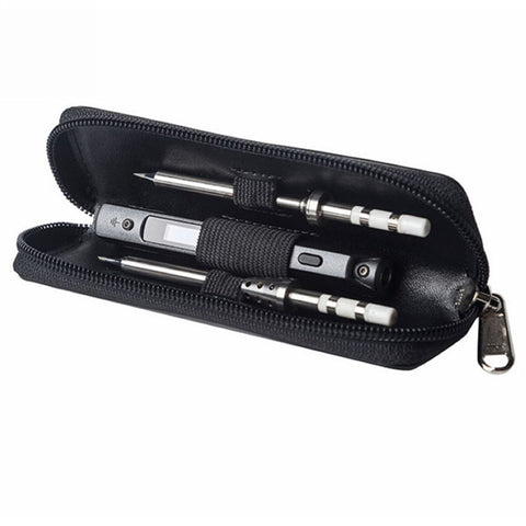 Borsa porta attrezzi portatile in pelle microfibra per ferro elettrico intelligente TS100 (borsa vuota), Microfiber Leather Portable Bag