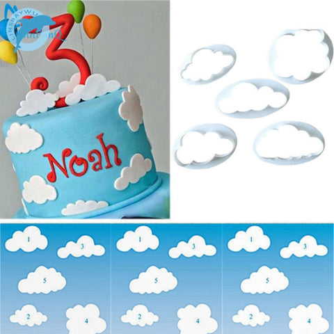 Stampo par torta de 10 pezzi. Tampon pour décoration de gâteau fondant en forme de nuage, forme de nuage
