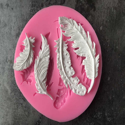 Outils pour décorer la tarte à la tarte à la tarte au fondant de la tarte à la tarte en silicone, forme de sucre en plume