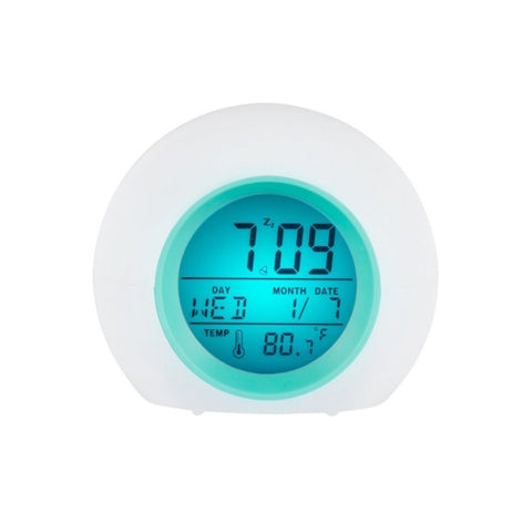 Sveglia rotonda con gradiente di luce di colore. Orologio con calendario perpetuo, Round Color Light Clock