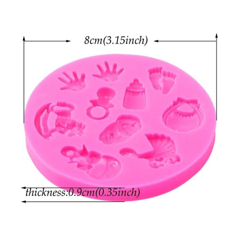 2 pièces en forme de main pour enfant, tampon fai da te, fondente, tarte en silicone, tampon pour bébé, forme de pied