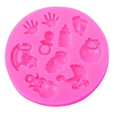 2 pièces en forme de main pour enfant, tampon fai da te, fondente, tarte en silicone, tampon pour bébé, forme de pied