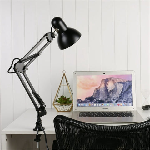 Lampada da tavolo flessibile con supporto a morsetto con braccio oscillante, studio per ufficio, tavolo da casa, lampada da scrivania