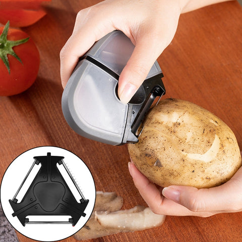Pelapatate creativo multifunzionale in acciaio inossidabile da 3 pezzi Grattugia pelapatate tre in uno, Peeler Grater