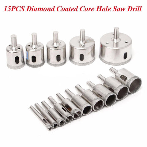 15 in 1 apri foro in vetro diamantato da 6-50 mm, apri foro in marmo ceramico, 15 In 1 Diamond Glass Hole Opener