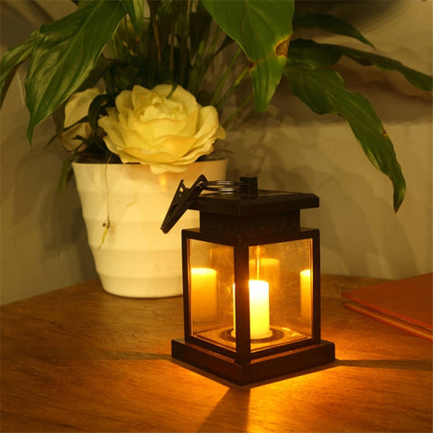 Lampada da giardino a LED impermeabile a lume di candela solare retrò, Candle