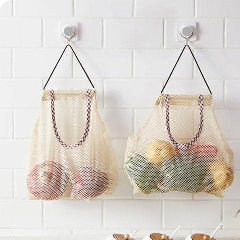 2 pièces de cuisine créatives pour la verdure, cipolle, patate, bourse d'appendere, bourse en rete traspirante cava, bourse de cuisine, aglio, zenzero, rete, sac de rangement en filet