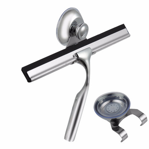 Tergivetro per vetri per finestre, doccia, specchio da bagno, tergicristallo in gomma con gancio di aspirazione per la rimozione del vapore acqueo, Glass Window Squeegee Cleaner