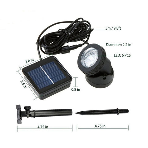 Faretto solare per esterni Illuminazione da giardino per piscina Paesaggio Luce LED solare IP65 a doppio uso