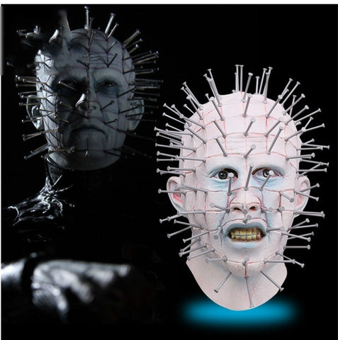 Cappello di Halloween Hellraiser Spaventoso Pinhead Maschere Smorfia Mostro Cosplay per adulti, Scary Pinhead Mask