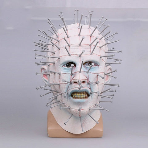 Cappello di Halloween Hellraiser Spaventoso Pinhead Maschere Smorfia Mostro Cosplay per adulti, Scary Pinhead Mask