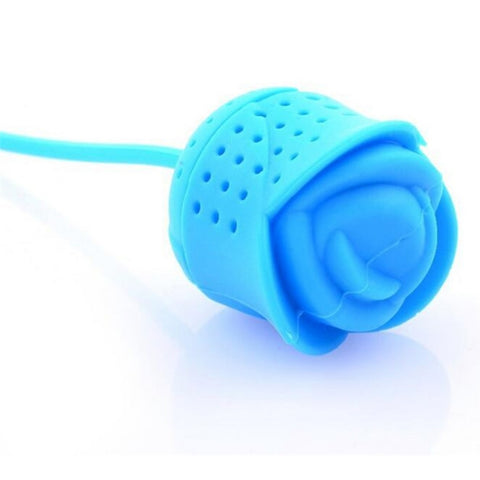 Infusore per tè in silicone rosa, colino per tè a foglie sfuse, filtro per infusore per spezie a base di erbe, strumenti per il tè, consegna casuale a colori, Rose Shape