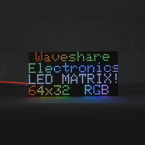 Panneau à matrice LED couleur RGB Waveshare, passo 2,5 mm, 64x32 pixels, luminosité réglable, 23707, 23707