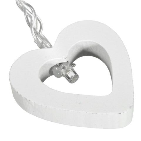 Stringa luminosa per decorazioni a forma di cuore per interni ed esterni per feste di Natale con cuore in legno da 1,2 m e 10 LED