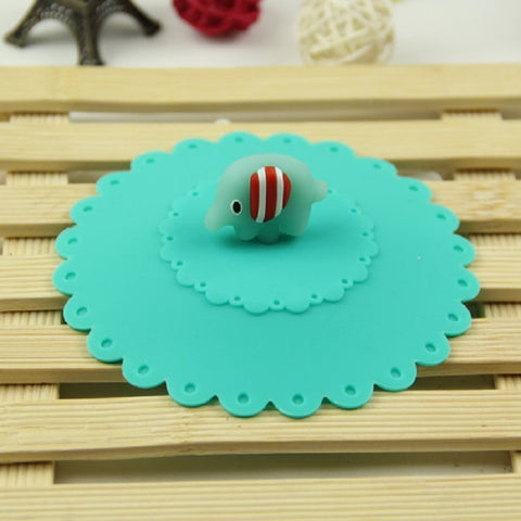 Coperchio per tazza en silicone antipolvere ea tenuta stagna con elefante da 3 pezzi, Éléphant