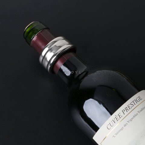 Anello ferma vino rosso in acciaio inossidabile da 5 pezzi, Wine Stop Ring