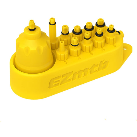 L'ensemble d'adaptateurs pour embout hydraulique universel pour vélo (10 en 1) comprend un imbuto pour l'olio