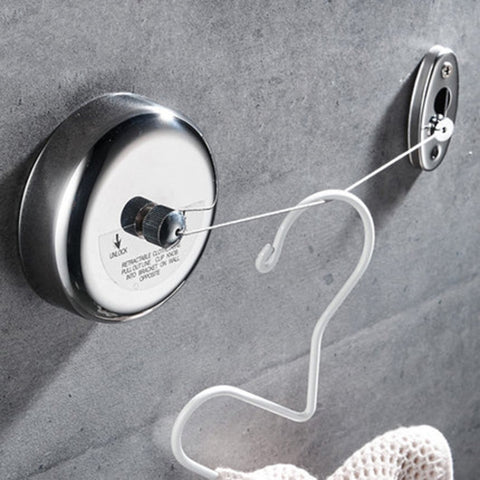 Stendibiancheria retrattile portatile in acciaio inossidabile per interni ed esterni, appendiabiti, stendibiancheria, Stainless Steel Wall Hanging