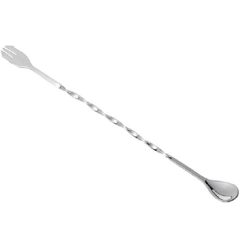 2 pièces en acciaio inox avec manico longo, forchetta, cucchiaio, agitateur pour ghiaccio, doppia testa, bastoncino pour divers vins