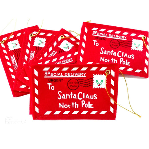 Busta per caramelle con busta ricamata in feltro da 5 pezzi, decorazione natalizia, Envelope Candy Bag