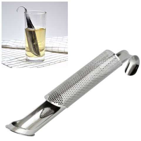 2 pezzi in acciaio inossidabile colino da tè incredibile infusore per tè design del tubo tocco sentirsi bene strumento supporto cucchiaio da tè infusore filtro, Pipe Shape