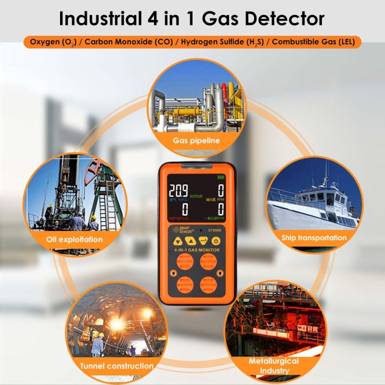 ST8900 4 in 1 Toxic Gas CO Carbon Monoxide Detecto