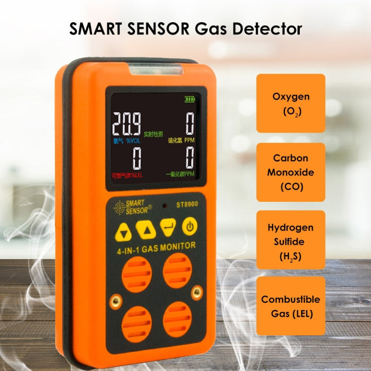 ST8900 4 in 1 Toxic Gas CO Carbon Monoxide Detecto