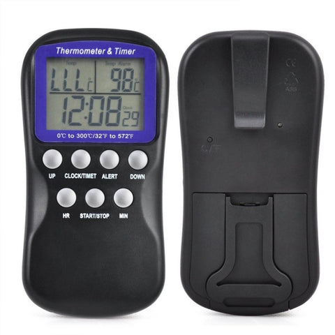 Sensore di temperatura timer elettronico per forno con sonda digitale per alimenti da 2 pezzi, Food Thermometer