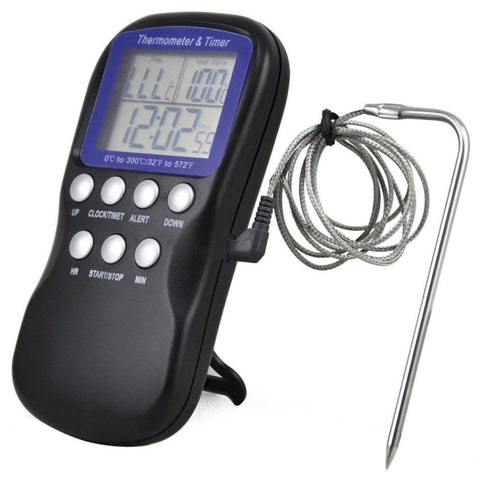 Sensore di temperatura timer elettronico per forno con sonda digitale per alimenti da 2 pezzi, Food Thermometer