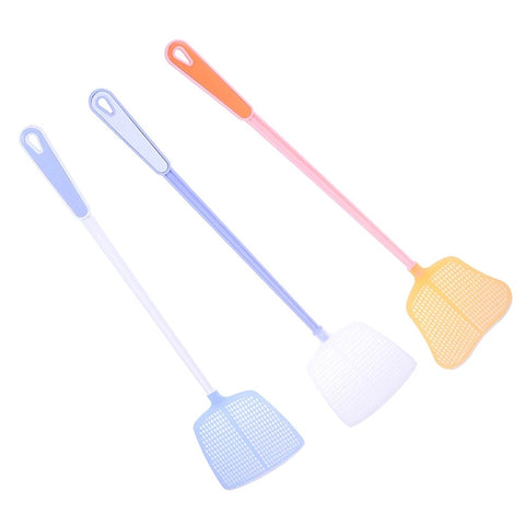 Scacciamosche scacciamosche con manico lungo in plastica per uso domestico, 4 pezzi, consegna colore casuale, 1PC