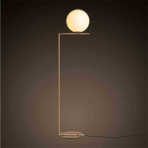 Lampada da terra con sfera in vetro elettrolitico, luce decorativa per la casa