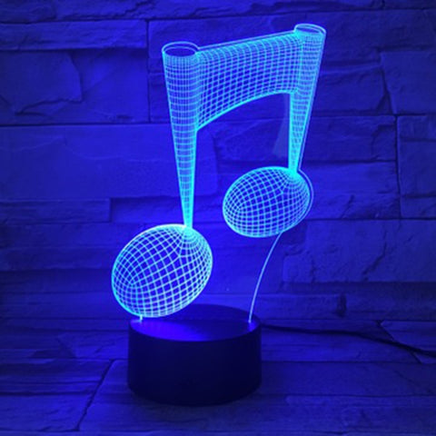 Nota musicale 3D Visual Light Touch Lampada da tavolo decorativa cambiante colorata Luce notturna a LED