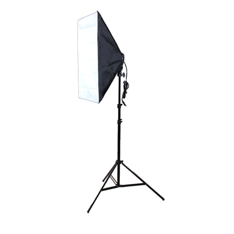 Kit Softbox per studio fotografico (portalampada a quattro prese + Softbox per illuminazione flash 50 X 70 cm + supporto luce da 2 m)