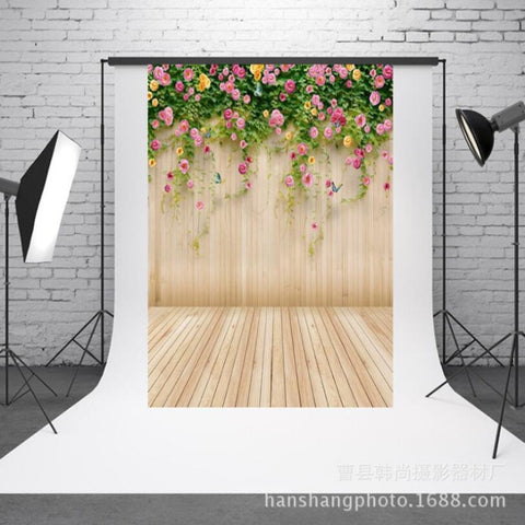 1,5 x 2,1 m Simulazione Asse di legno Fiore Parete Puntelli per foto Fotografia Sfondo Panno