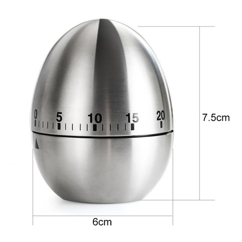 Timer Meccanico per Uova in Acciaio Inossidabile - Allarme da Cucina