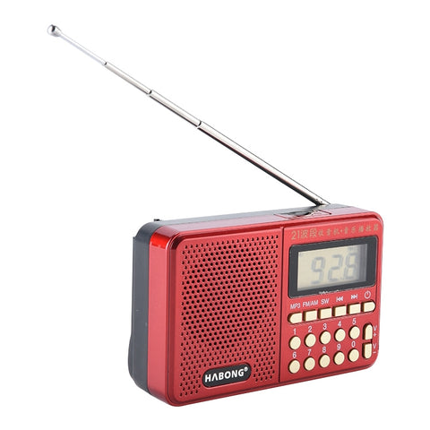 3 PZ HABONG KK-170 Radio haut-parleur à riz ricaricabile FM/AM/SW à 21 bandes, prise en charge USB/fiche TF/lettre musical MP3