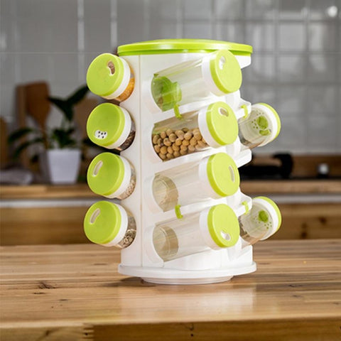 2 Set 16 en 1 Lattine per condimenti Pepe Sale Ampolla Bottiglia di plastica Barattolo di spezie da cucina Scatola shaker per pepe Set portaspezie, 16 in 1 Assaisonnement Canettes