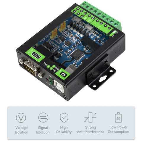Convertisseur d'isolation industrielle avec interface Waveshare FT232RNL de USB vers RS232/485/422/TTL, 23996, 23996