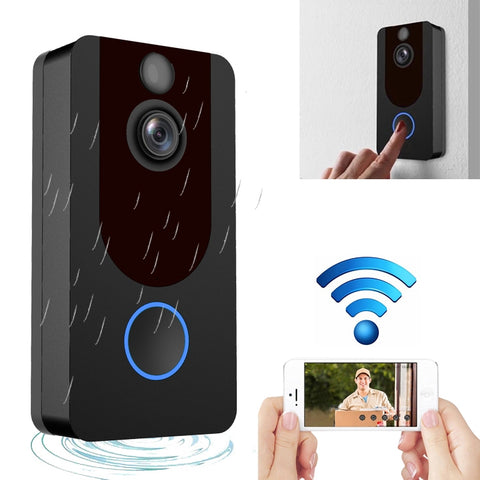 V7 1080P Full HD Resistente alle intemperie WiFi Sicurezza Monitor domestico Citofono Smart Phone Videocitofono, Supporto audio bidirezionale, Rilevamento movimento PIR, Visione notturna