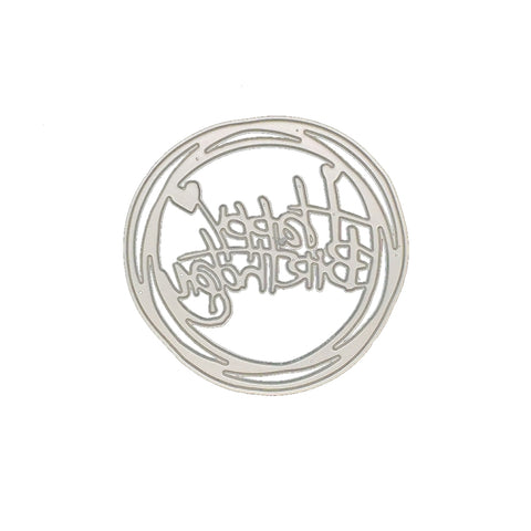 Stampo rotondo per coltello di buon compleanno, clip fai da te, album, biglietti d'auguri, creazione di stencil, Round Happy Birthday Shape